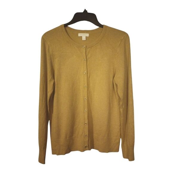 Charter club camel colored rayon blend button down sweater - Picture 2 of 8